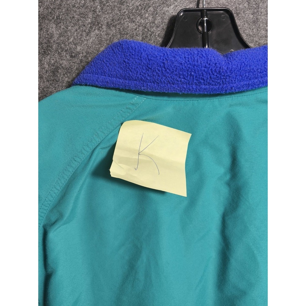 Vintage LL Bean Warm-up Jacket Teal Blue Fleece Lined Women XL Bomber Zip Up - Picture 6 of 6